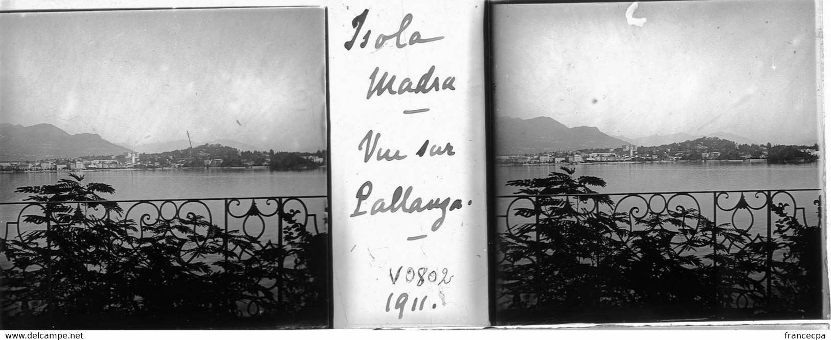 V0802 - ITALIE - ISOLA MADRE - Vue Sur PALLANZA - Plaques De Verre