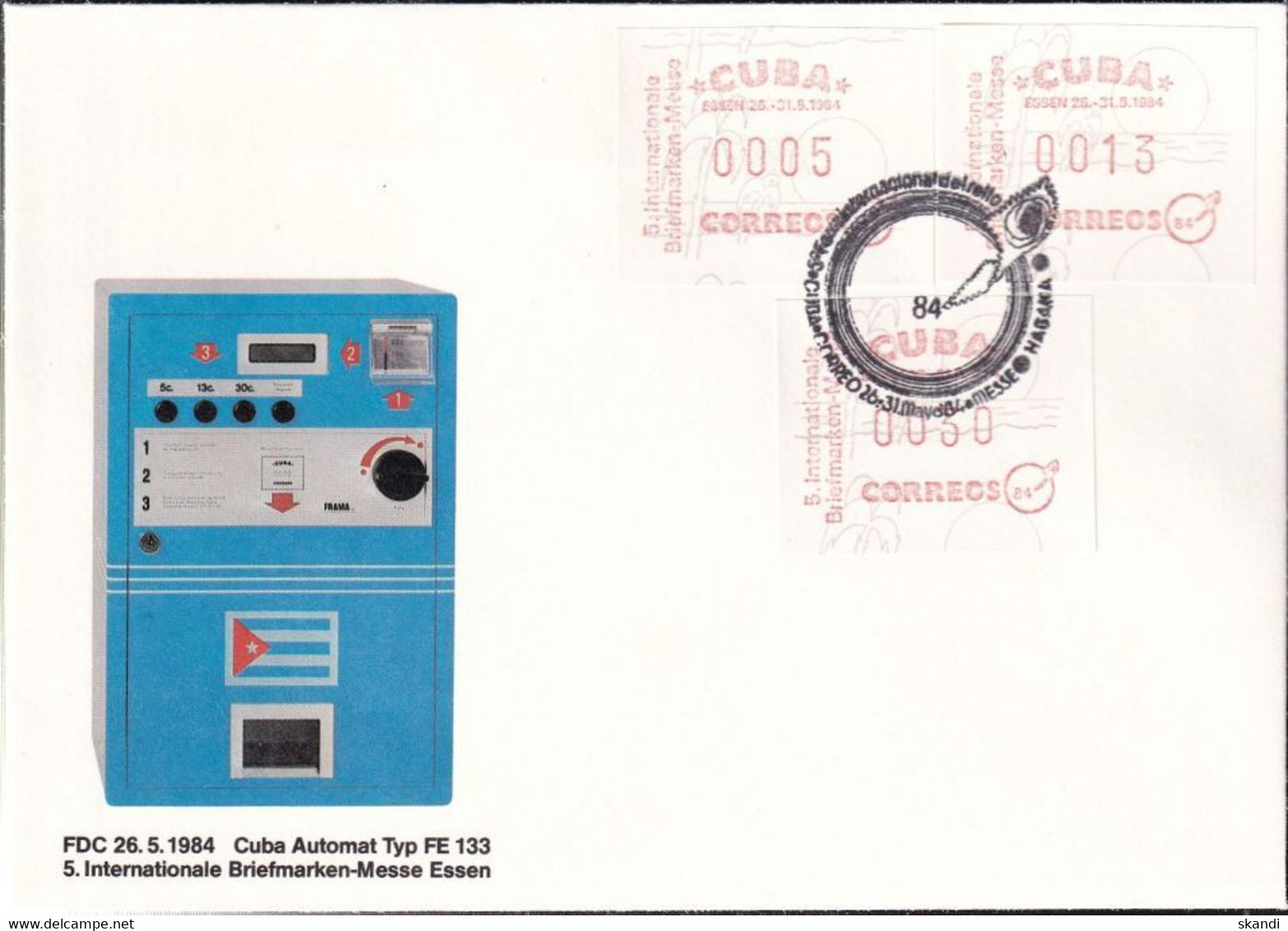 1984 Mi-Nr. ATM 1 Satz 1 FDC Sonderstempel Int. Brfm Messe Essen - Viñetas De Franqueo (Frama)