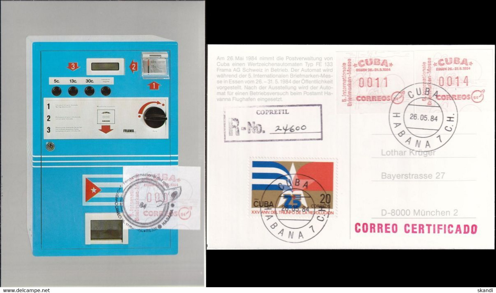 1984 Mi-Nr. ATM 1 Satz 1 MK/MC - Franking Labels