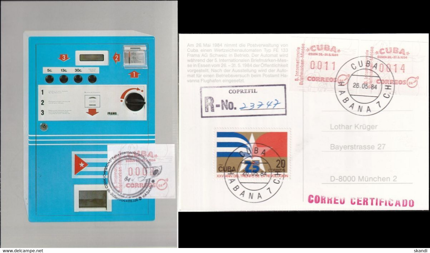 1984 Mi-Nr. ATM 1 Satz 1 MK/MC - Franking Labels
