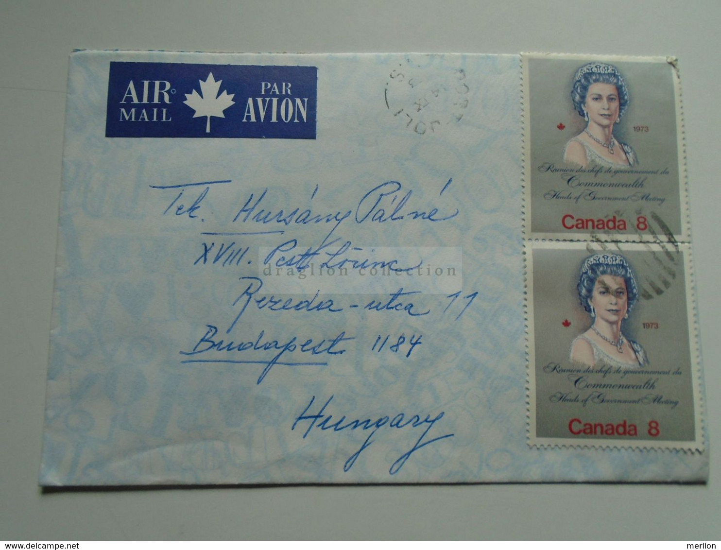 AV652.7    Canada Airmail Cover Cancel Port Joli  1973  -  QEII Comm. Stamps - Cartas & Documentos