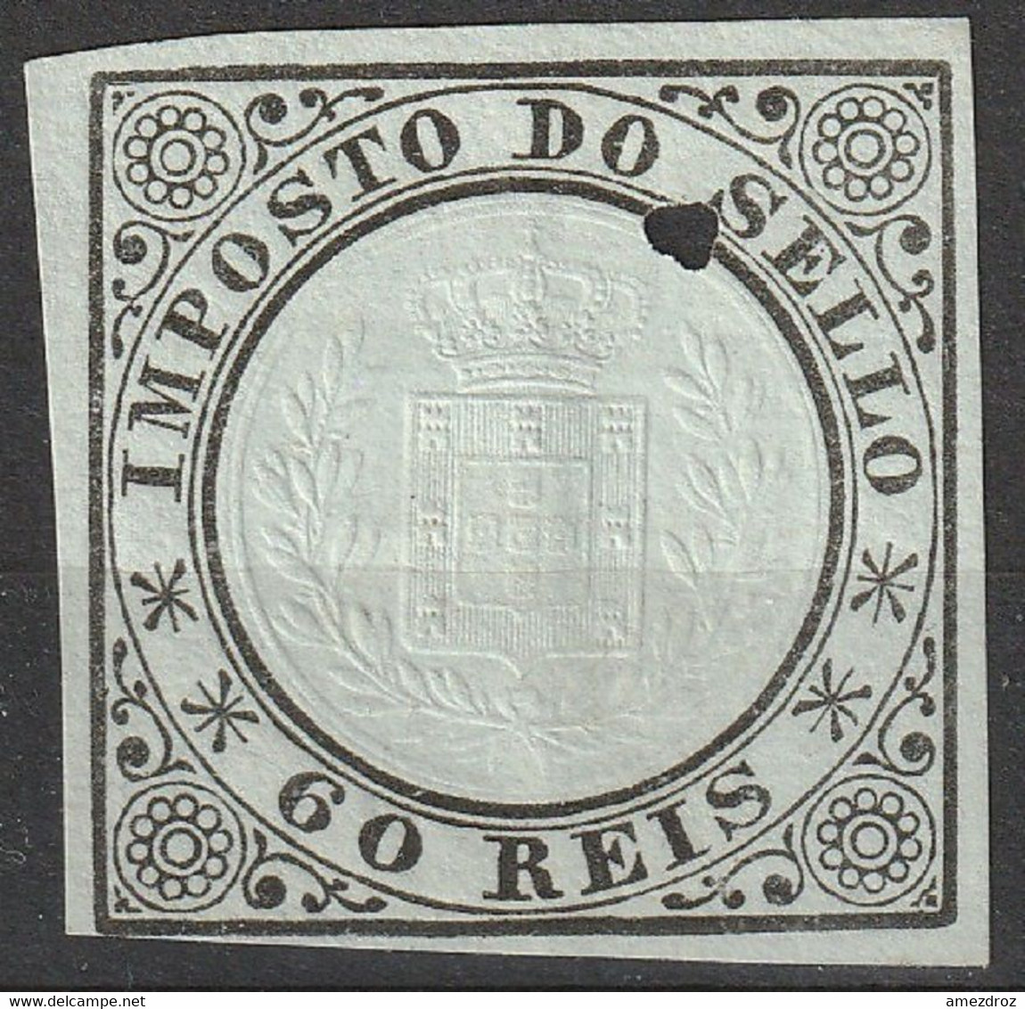 Fiscal Revenue Stamps Imposto Do Sello 60 Reis 3 Coups De Poinçons  (H1) - Neufs