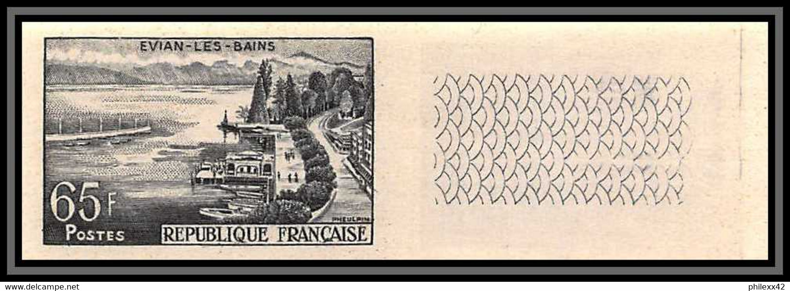 France N°1131 Evian-les-Bains  Essai (trial Color Proof) Non Dentelé Imperf ** MNH - Sonstige & Ohne Zuordnung