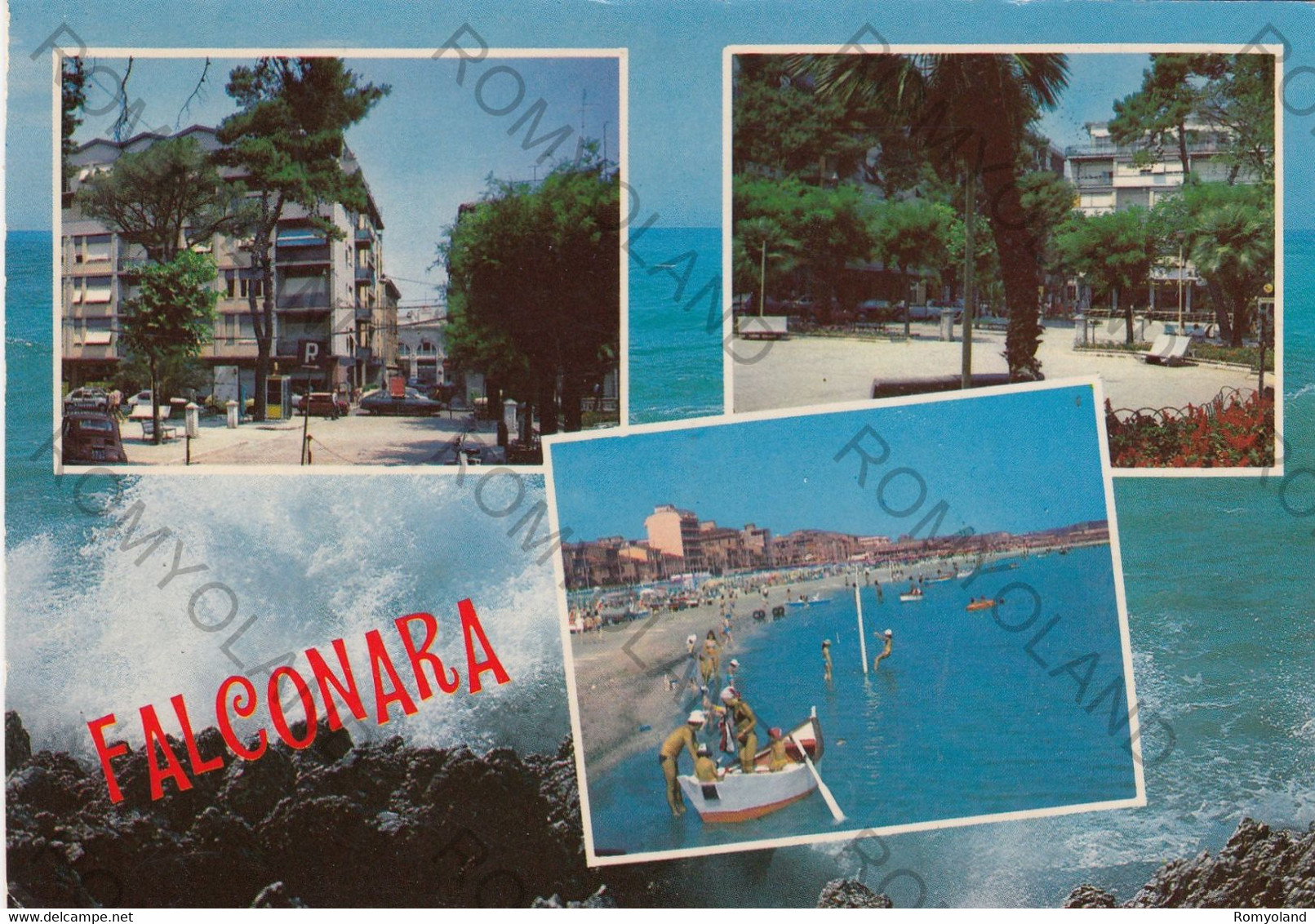 CARTOLINA  FALCONARA MARITIMA,ANCONA,MARCHE,STORIA,MARE,SOLE,SPIAGGIA,BARCHE A VELA,ESTATE,VACANZA,VIAGGIATA, - Caltanissetta