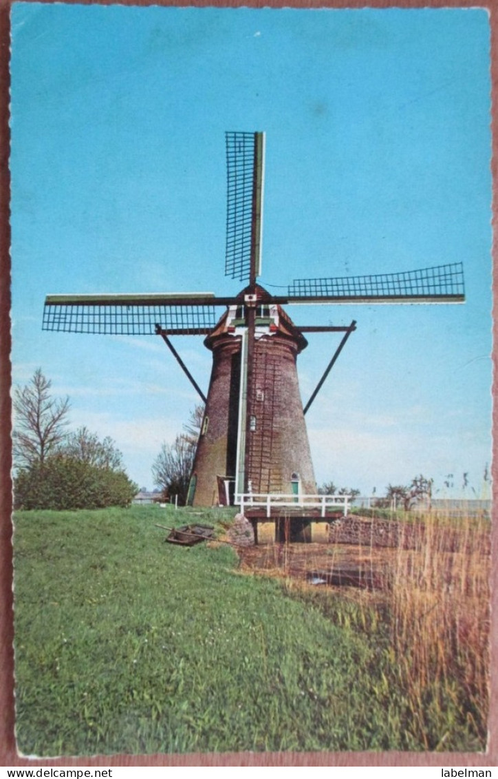 NETHERLANDS HOLLAND DUTCH WINDMILL MOULIN ARCHITECTURE POSTCARD ANSICHTSKARTE PICTURE CARTOLINA PHOTO CARD - Emmeloord