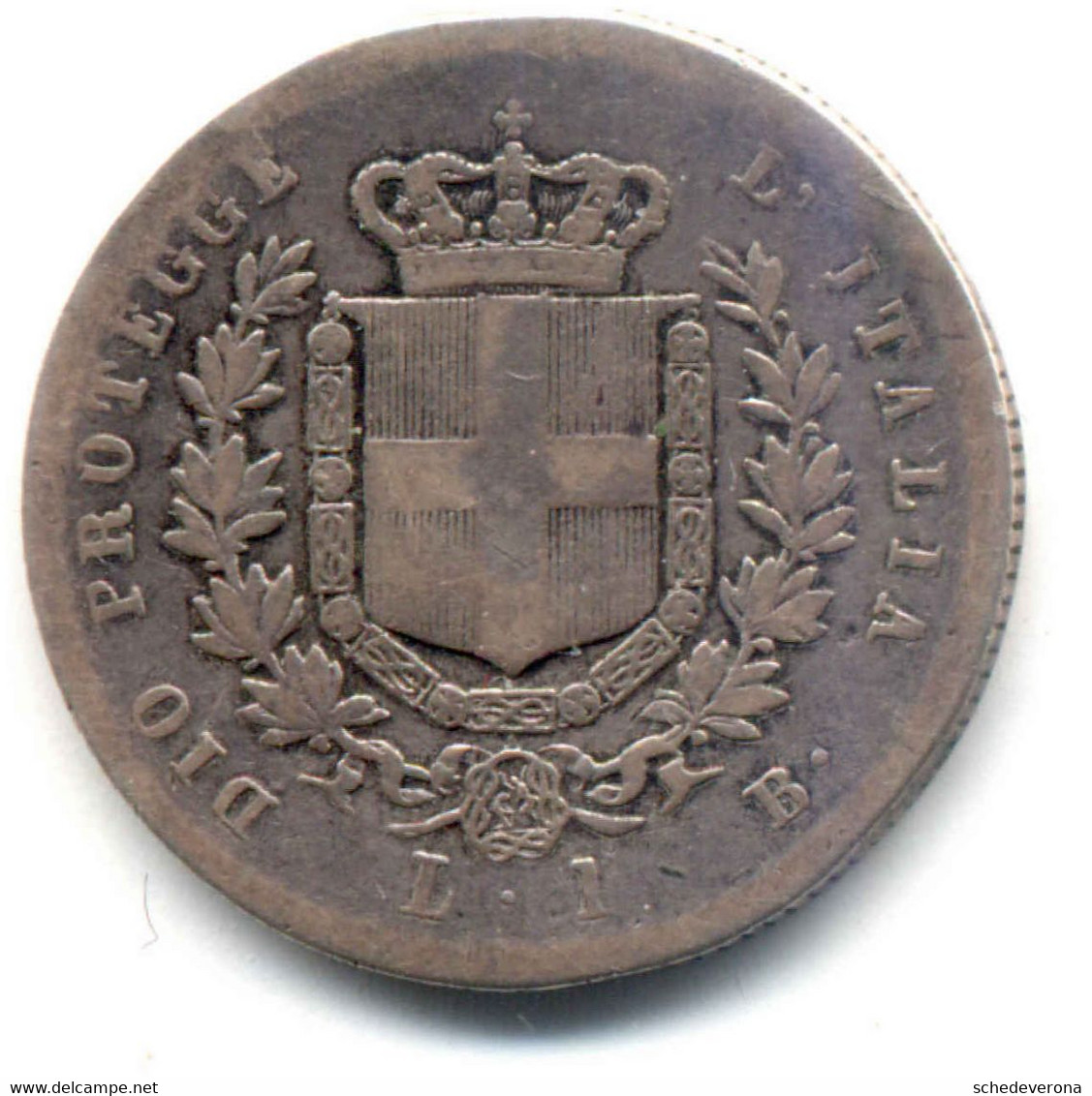 RE ELETTO VITTORIO EMANUELE II LIRA 1859 BOLOGNA R2 MONETA ITALIA - Italian Piedmont-Sardinia-Savoie