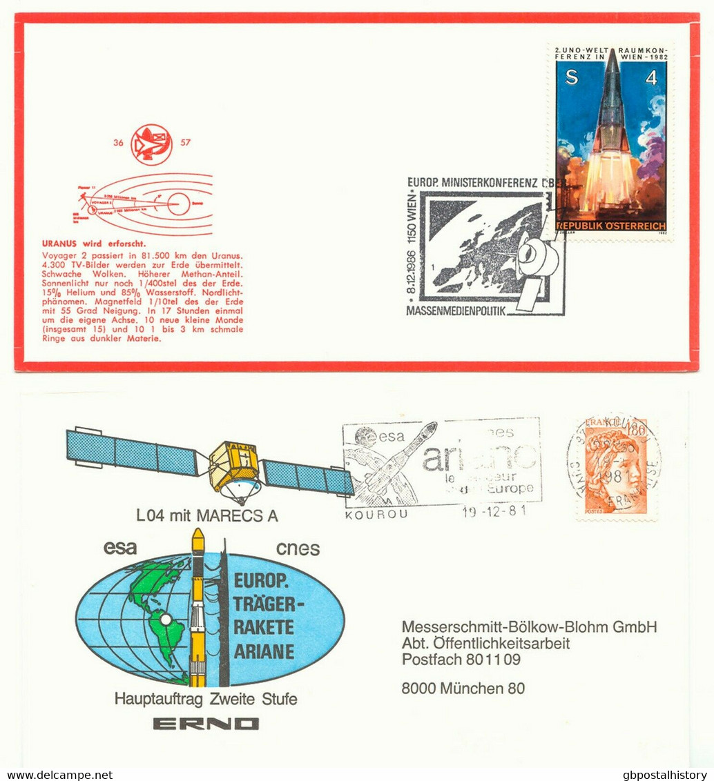 CEPT 1977/88 7 Versch. Flugpost- U. Raketen-Belege Zum Thema EUROPA CEPT - Colecciones