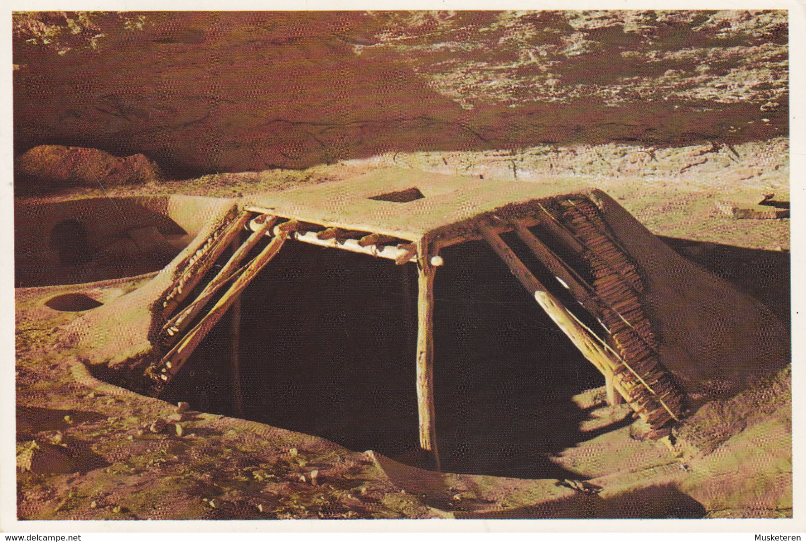 United States PPC Pit House Wetherill, Mesa Verde National Park RANCHOS DE TACOS 1982 Denmark Remote Outpost Stamp - Mesa Verde