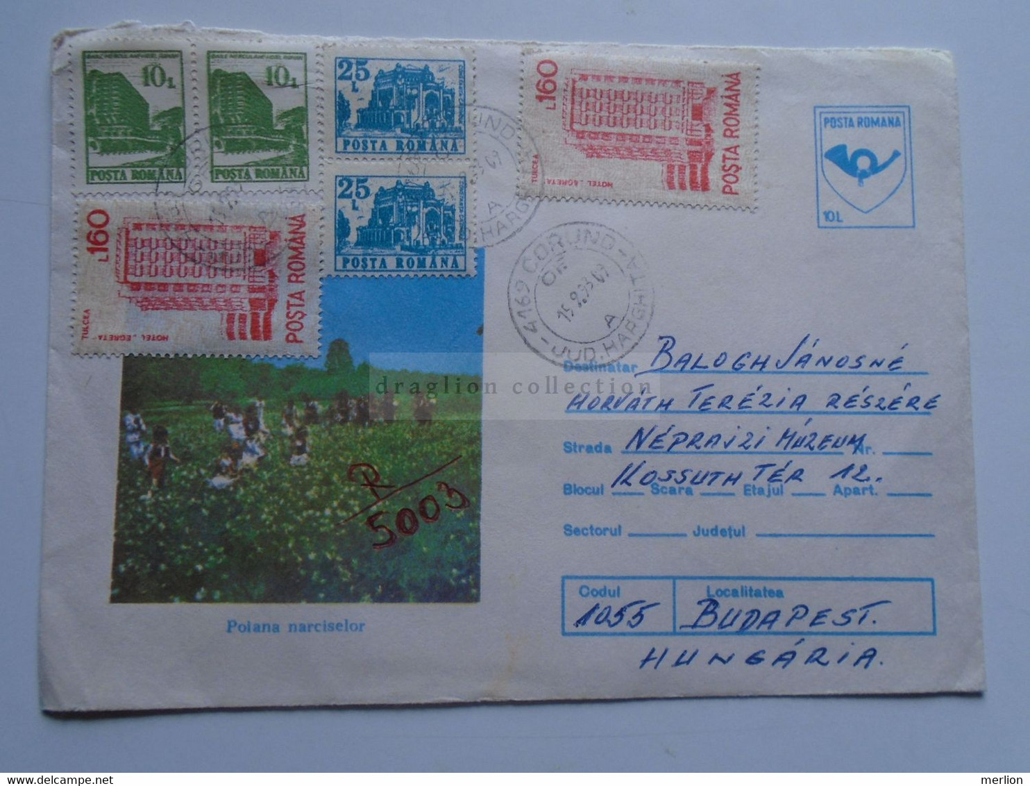 AV652.23 Romania Uprated  Postal Stationery Cover  10 L - Cancel KOROND Corund 1993 Hargita Sent To Budapest - Enteros Postales