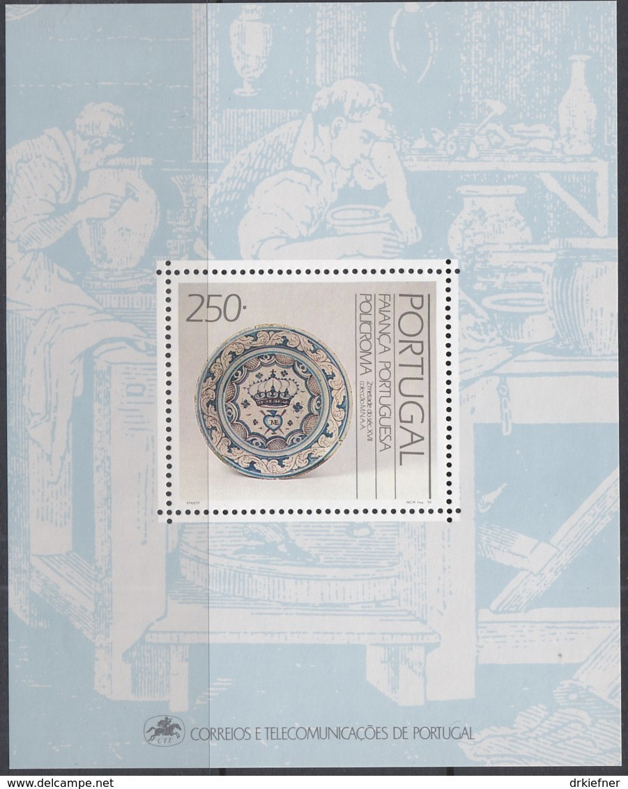 PORTUGAL Block 69, Postfrisch **, Fayencen, 1990 - Blocks & Sheetlets