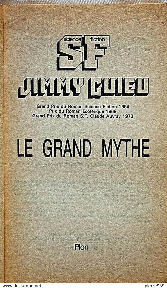 Le Grand Mythe - Jimmy Guieu - SF39 - Plon