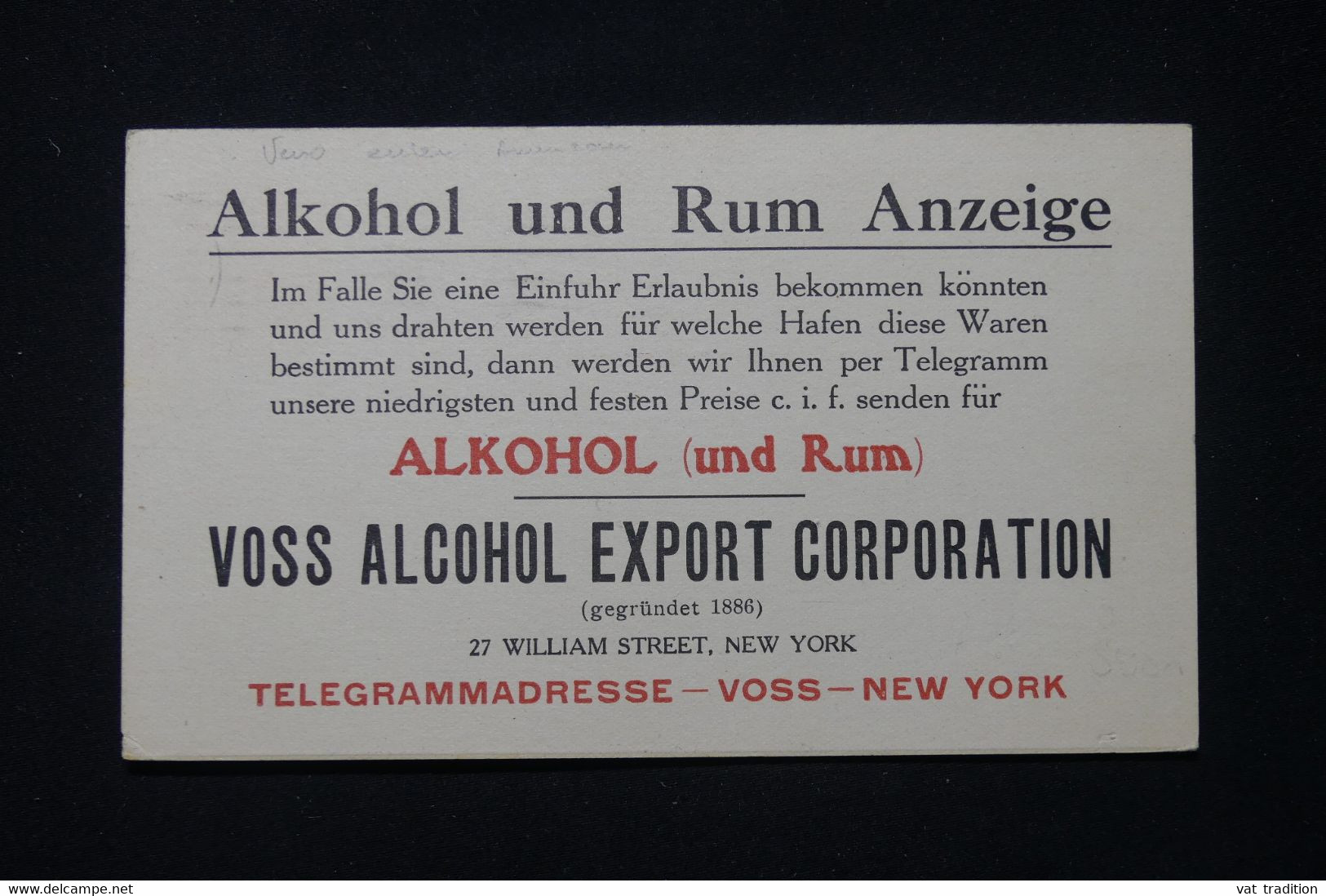 ETATS UNIS - Entier Postal (Grant) Avec Repiquage Commerciale Au Verso (Alcool) De New York Pour L 'Allemagne - L 89915 - ...-1900