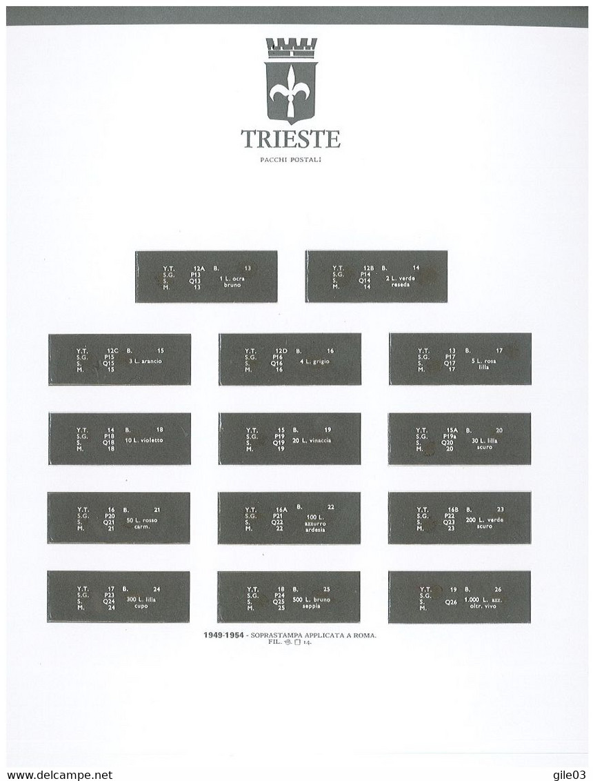 ITALIE  TRIESTE ZONE A  28 FEUILLES GBE EN TRES BON ETAT (AVEC CLASSEUR 2 ANNEAUX + RELIURE OFFERT) voir scans