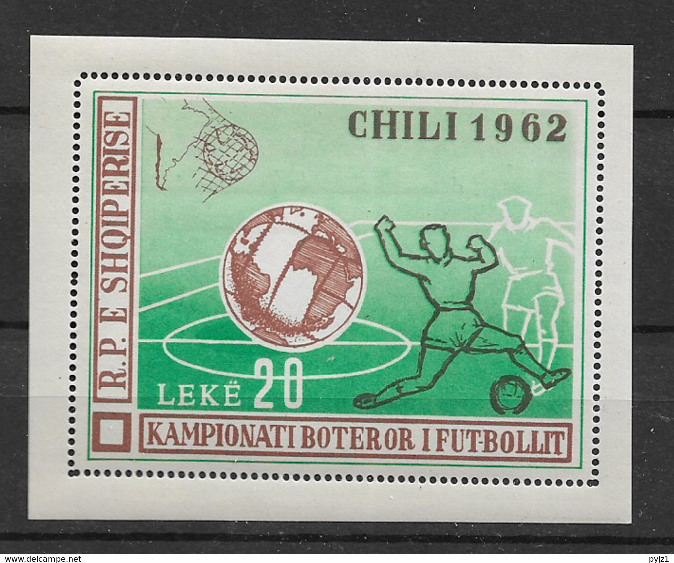 1962 MNH Albania, Block 11 Postfris** - 1962 – Chile