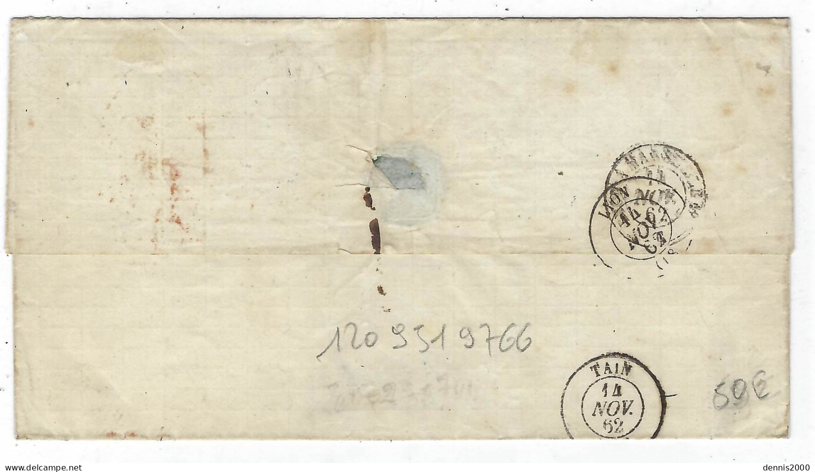 1862 - Lettre De LAUSANNE Pour La France  Affr. N°31 X 4 ( Dont Bande De 3 ) Entrée Suisse / Lyon - Briefe U. Dokumente