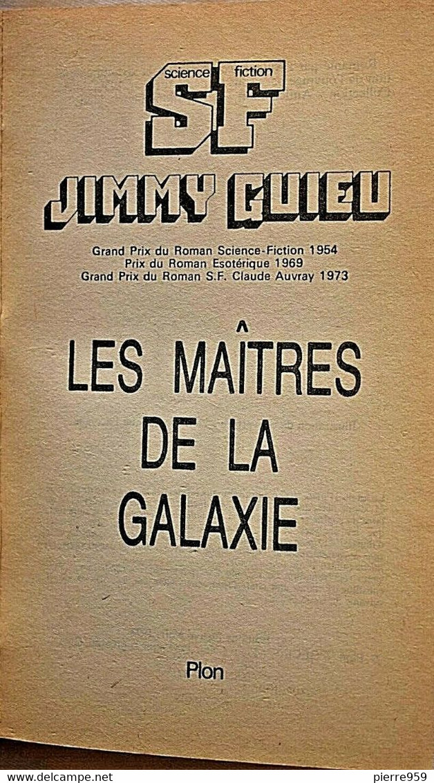 Les Maîtres De La Galaxie - Jimmy Guieu - SF43 - Plon