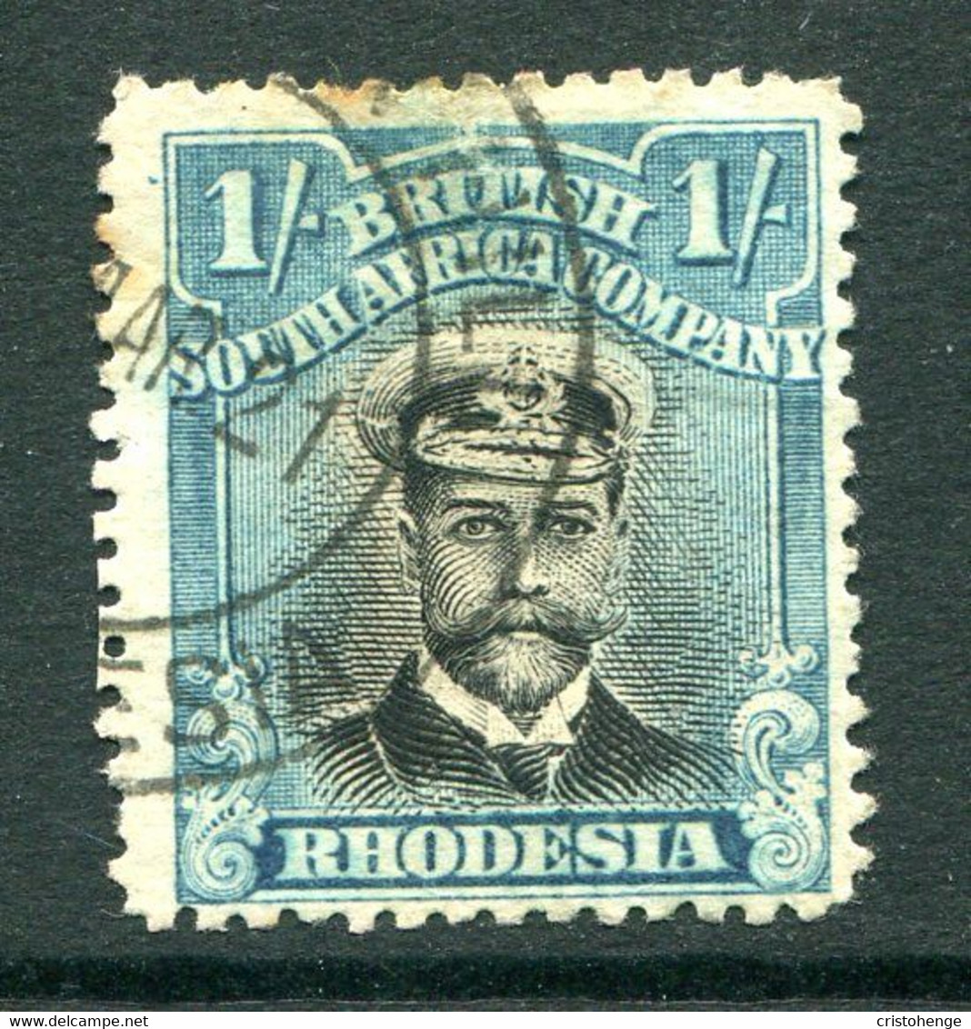 Rhodesia 1913-1919 Admiral - Die II - P.14 - 1/- Black & Greenish-blue Used (SG 232) - Sonstige & Ohne Zuordnung