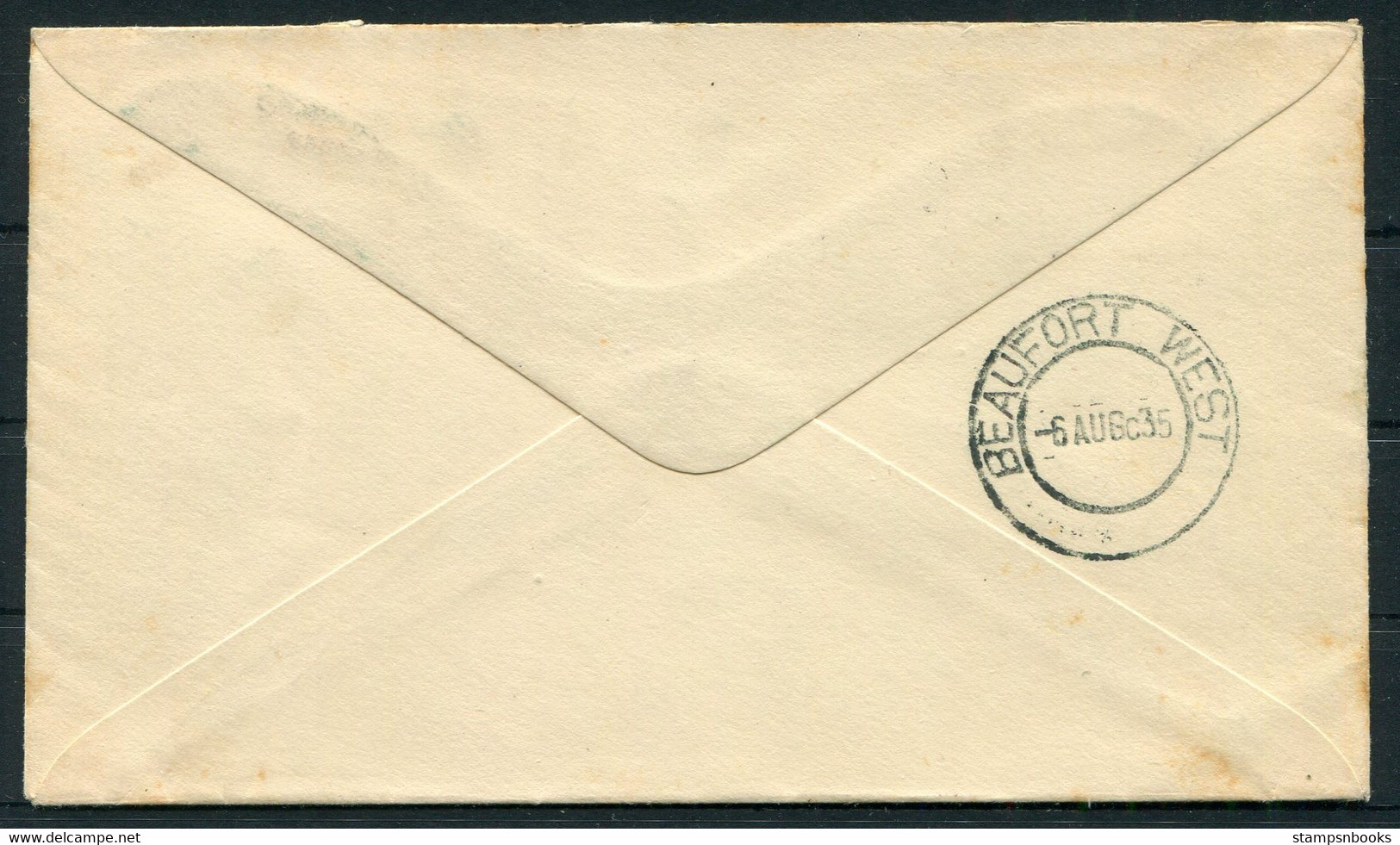 1935 South Africa Airmail Cover Johannesburg - Beaufort West. First Shuttle Flight - Posta Aerea