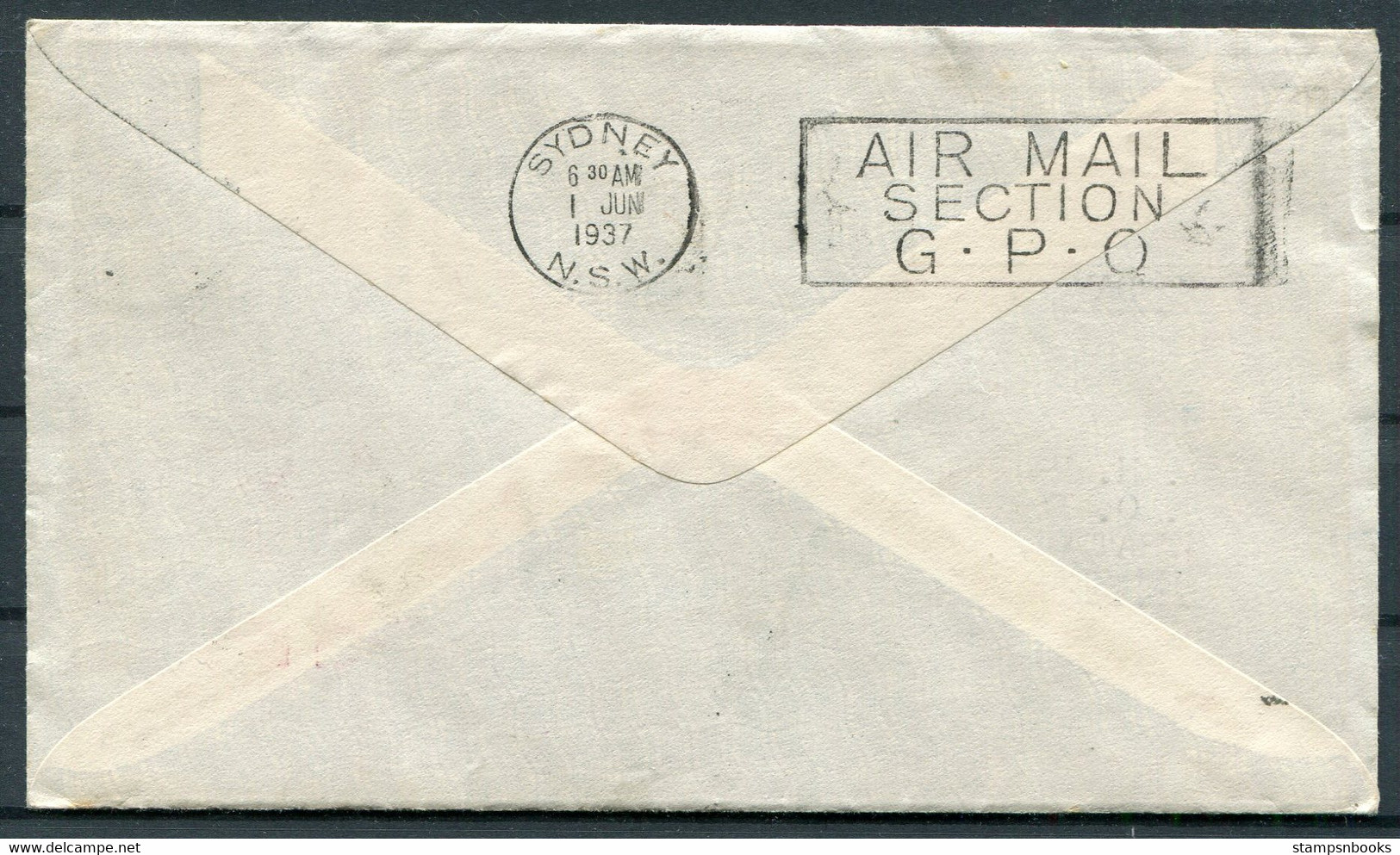 1937 South Africa Coronation First Day Cover, Imperial Airways Flight Benoni - New Zealand Via Sydney Australia Air Mail - Poste Aérienne
