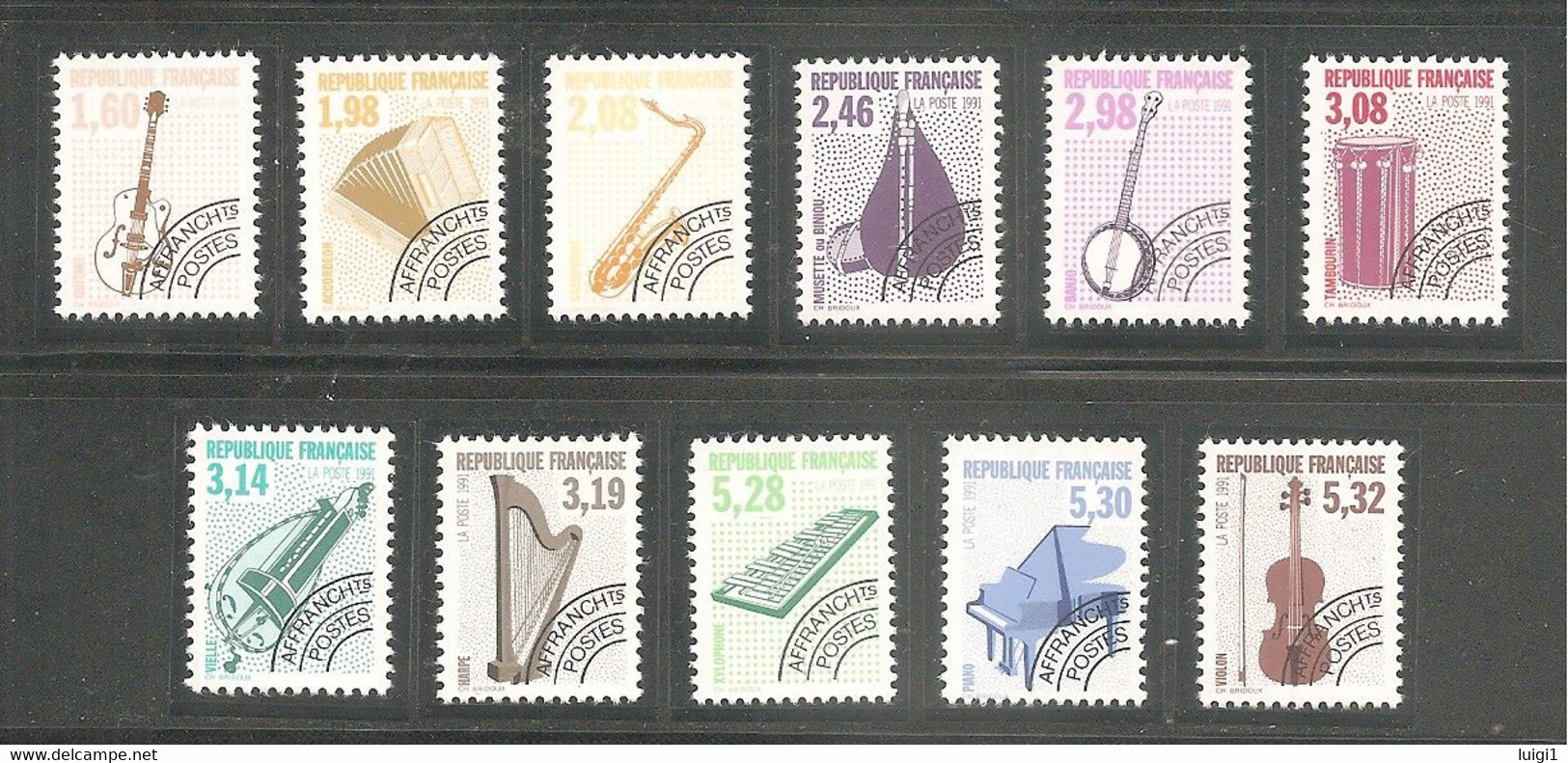 FRANCE - 1992. PREOS. Série Les Instruments De Musique (IV). Y&T N°213 à 223. Neuve Sans Charnière+2 Variétés>12dentsTB. - 1989-2008