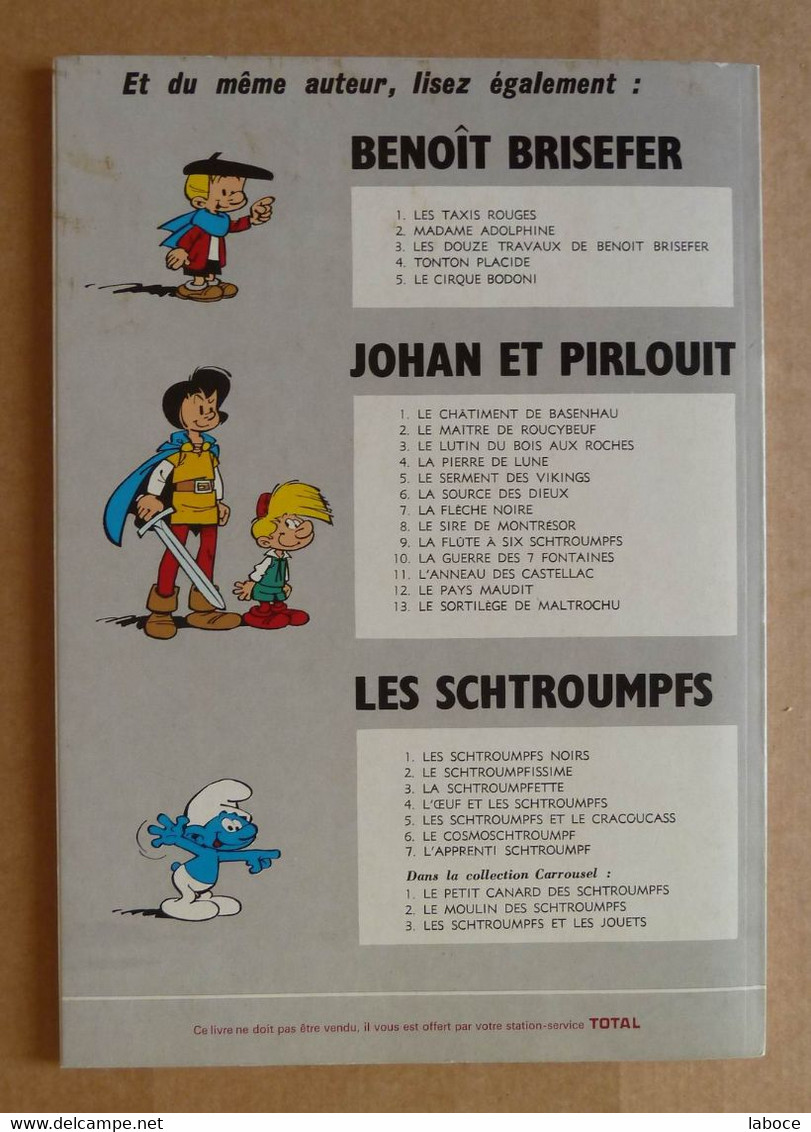 PEYO - JOHAN Et PIRLOUIT La Source Des Dieux Pub Total - Johan Et Pirlouit