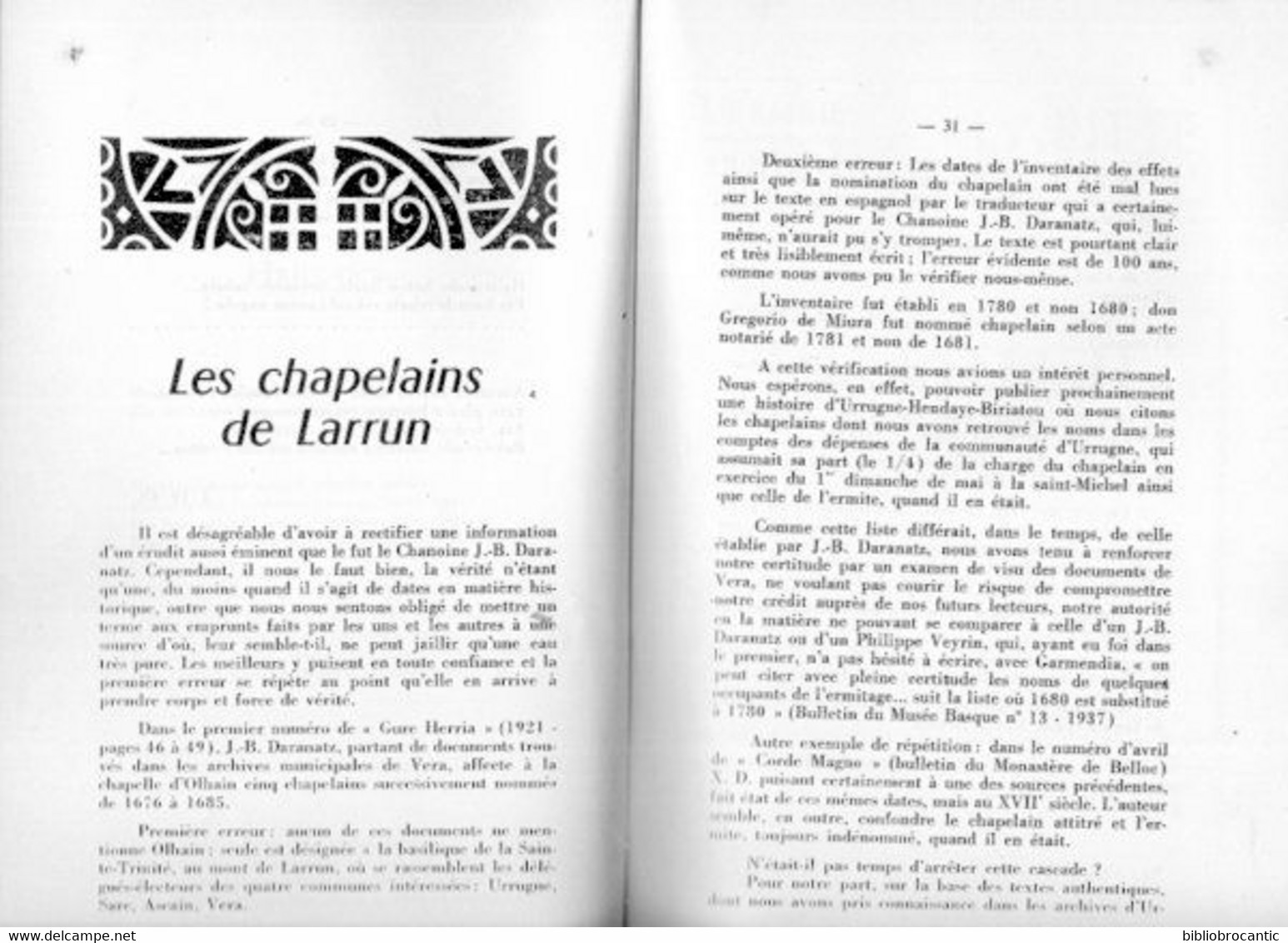 Revue GURE HERRIA - N°1/1967 < ARGIZ ARGI/CHAPELAINS DE LARUNS/MAYI ELLISSAGUE, ROMANCIERE BASQUE/Scan Sommaire - Baskenland