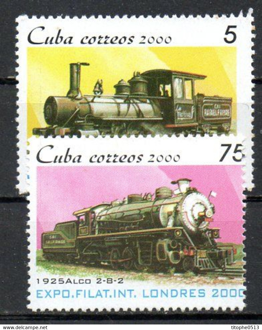 CUBA. N°3867 De 2000. Locomotive à Vapeur. - Ongetande, Proeven & Plaatfouten