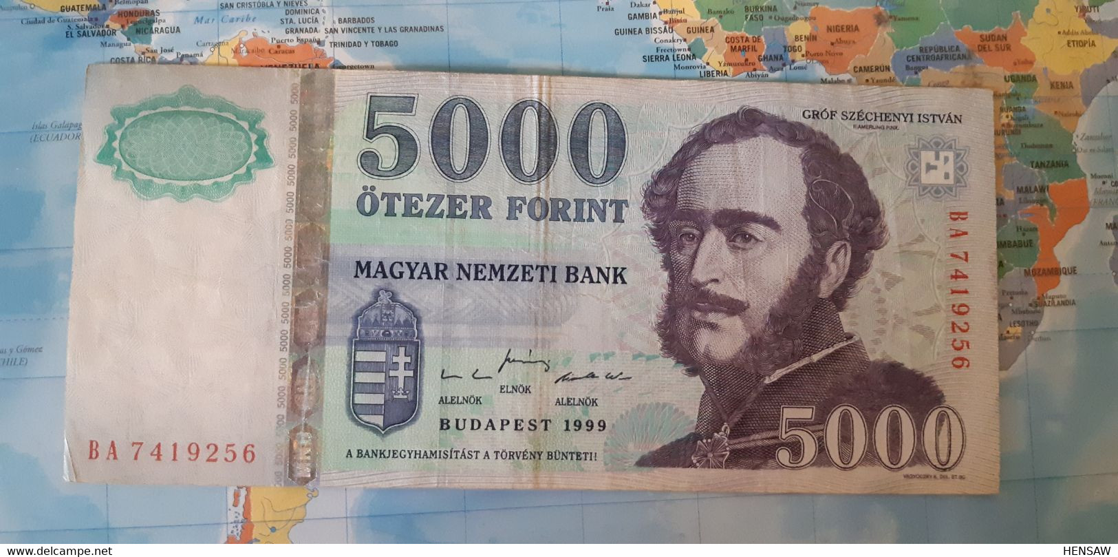 HUNGARY 5000 FORINT P 182 1999 USED - Hongrie