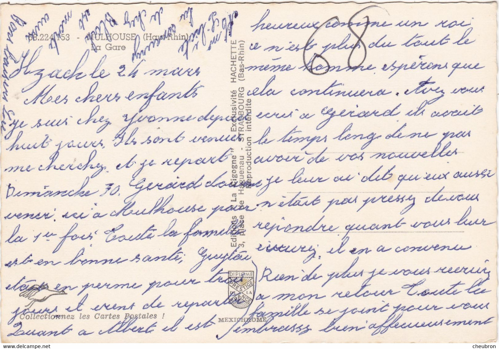 68. MULHOUSE. CPSM. LA GARE.  + TEXTE - Mulhouse