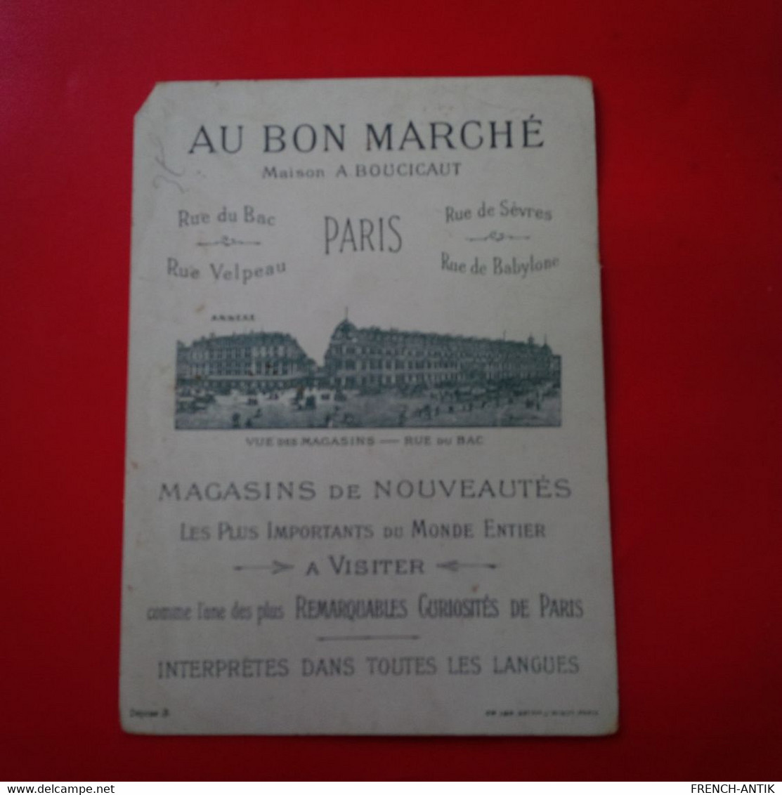CHROMO AU BON MARCHE POUPEE - Au Bon Marché