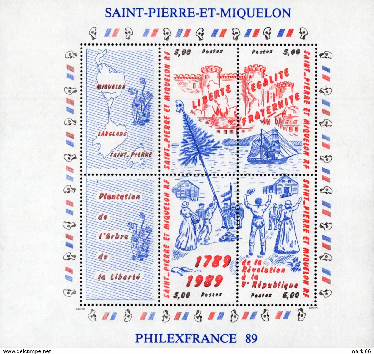 St. Pierre & Miquelon - 1989 - Bicentenary Of French Revolution - Mint Stamp Sheetlet - Neufs