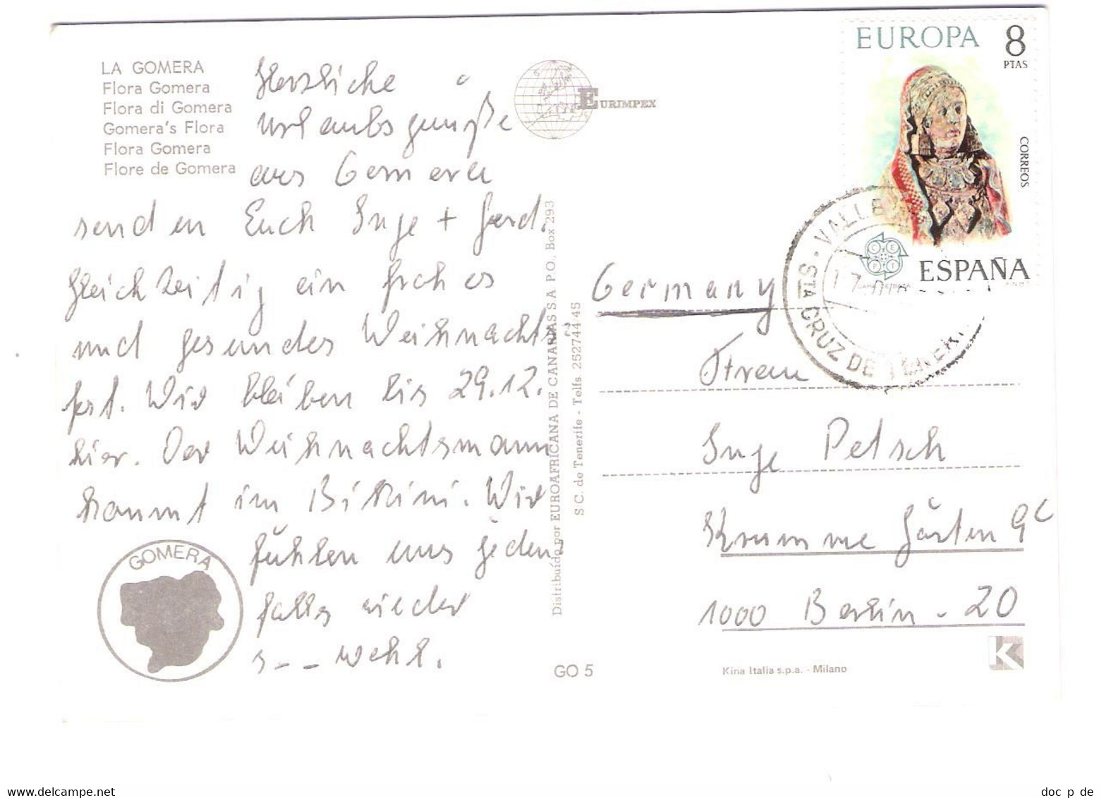 Spain - La Gomera - Flora Gomera - Nice EUROPA CEPT Stamp Timbre - Gomera