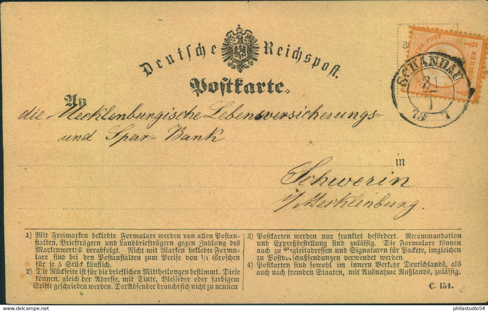 1873, Dekorative Postkarte Mit Nachverwendetem K2 "SCHANDAU" - Brieven En Documenten