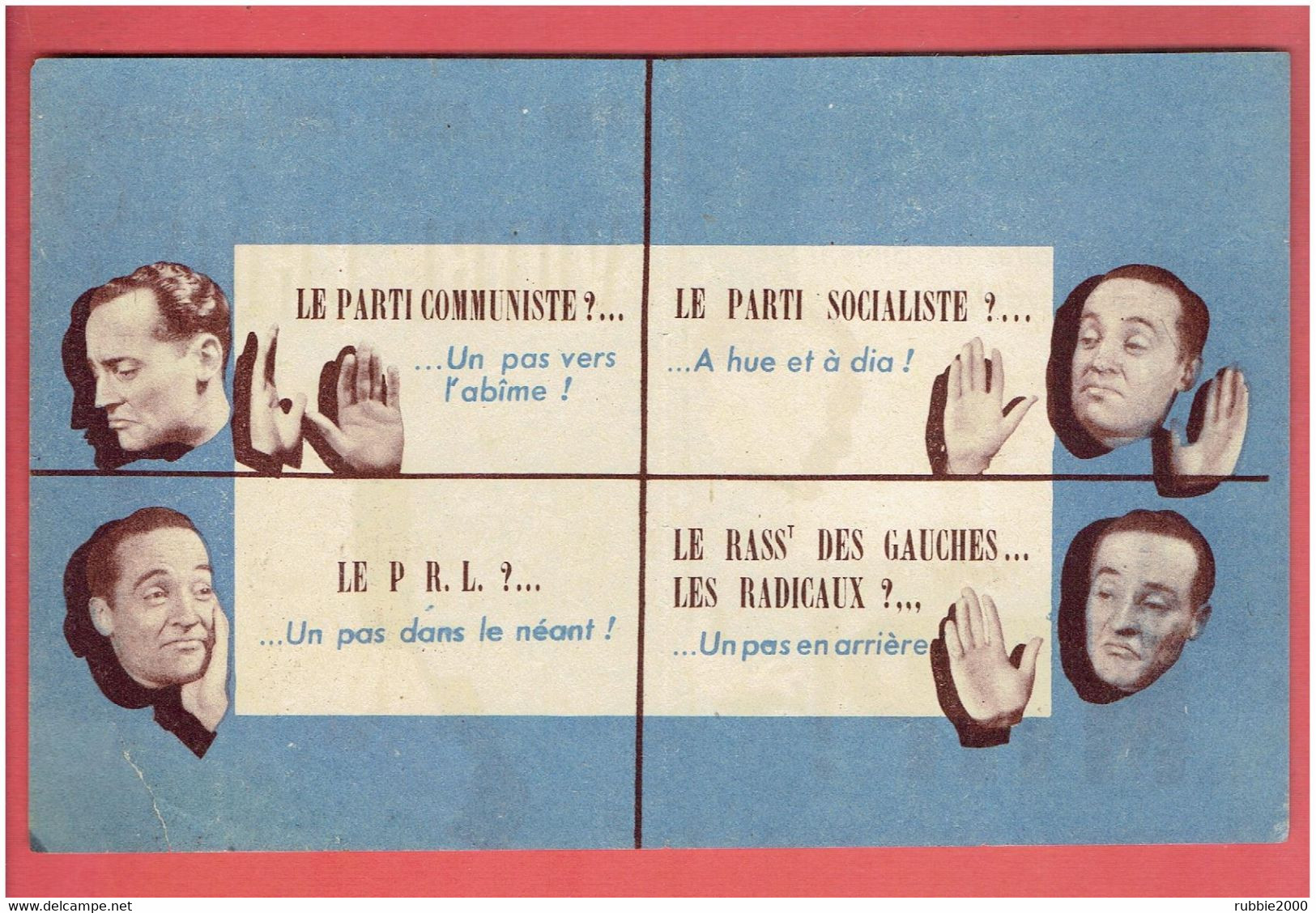 TRACT ELECTIONS 1946 M.R.P. MOUVEMENT REPUBLICAIN POPULAIRE COMMUNISTE SOCIALISTE P.R.L. RADICAUX DE GAUCHE - Other & Unclassified