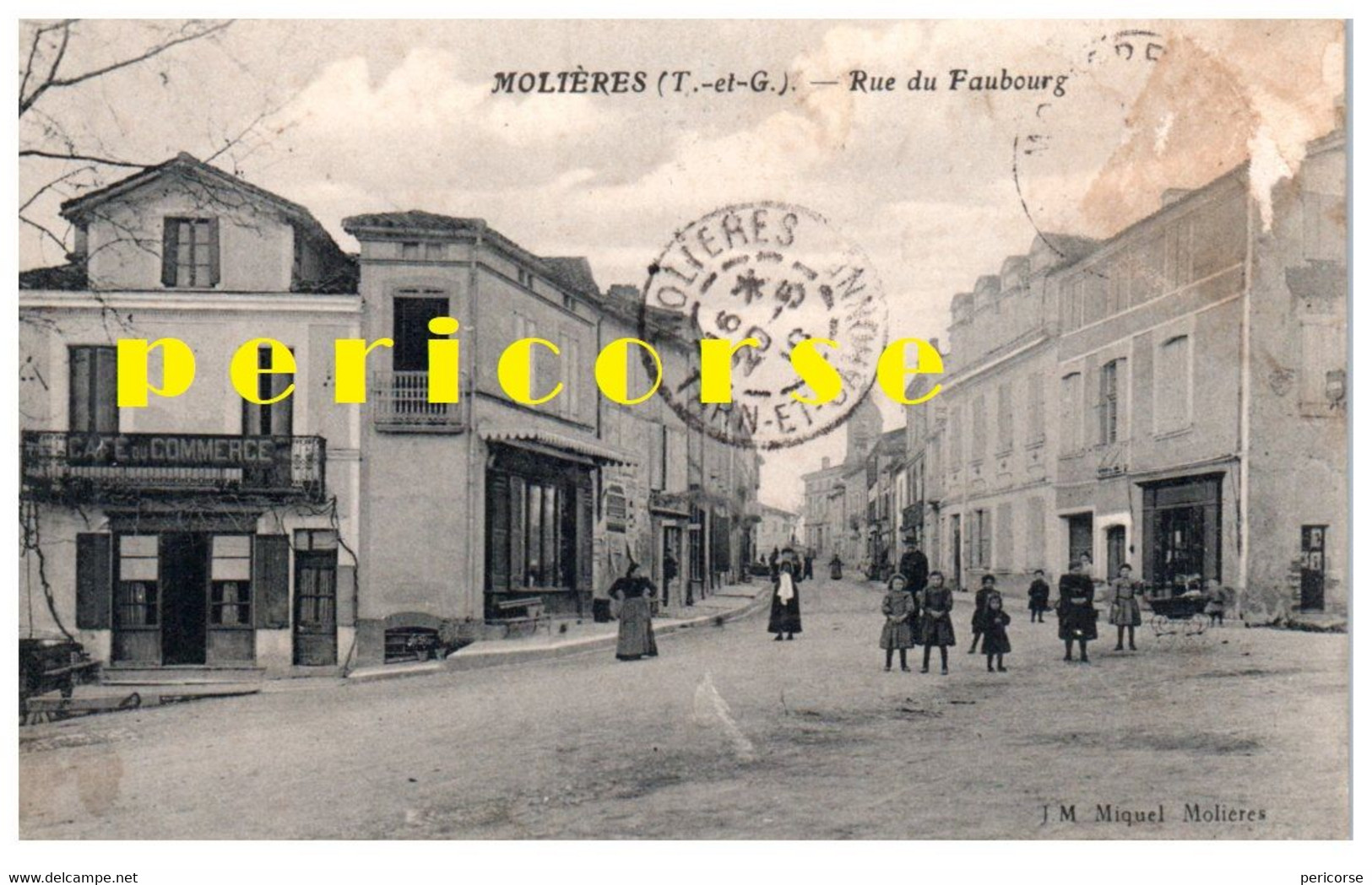 82  Molières  Café Du Commerce Rue Du Faubourg - Molieres