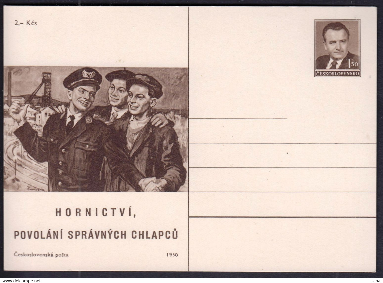 Czechoslovakia 1950 / Mining, Called The Right Boys / Postal Stationery - Ansichtskarten