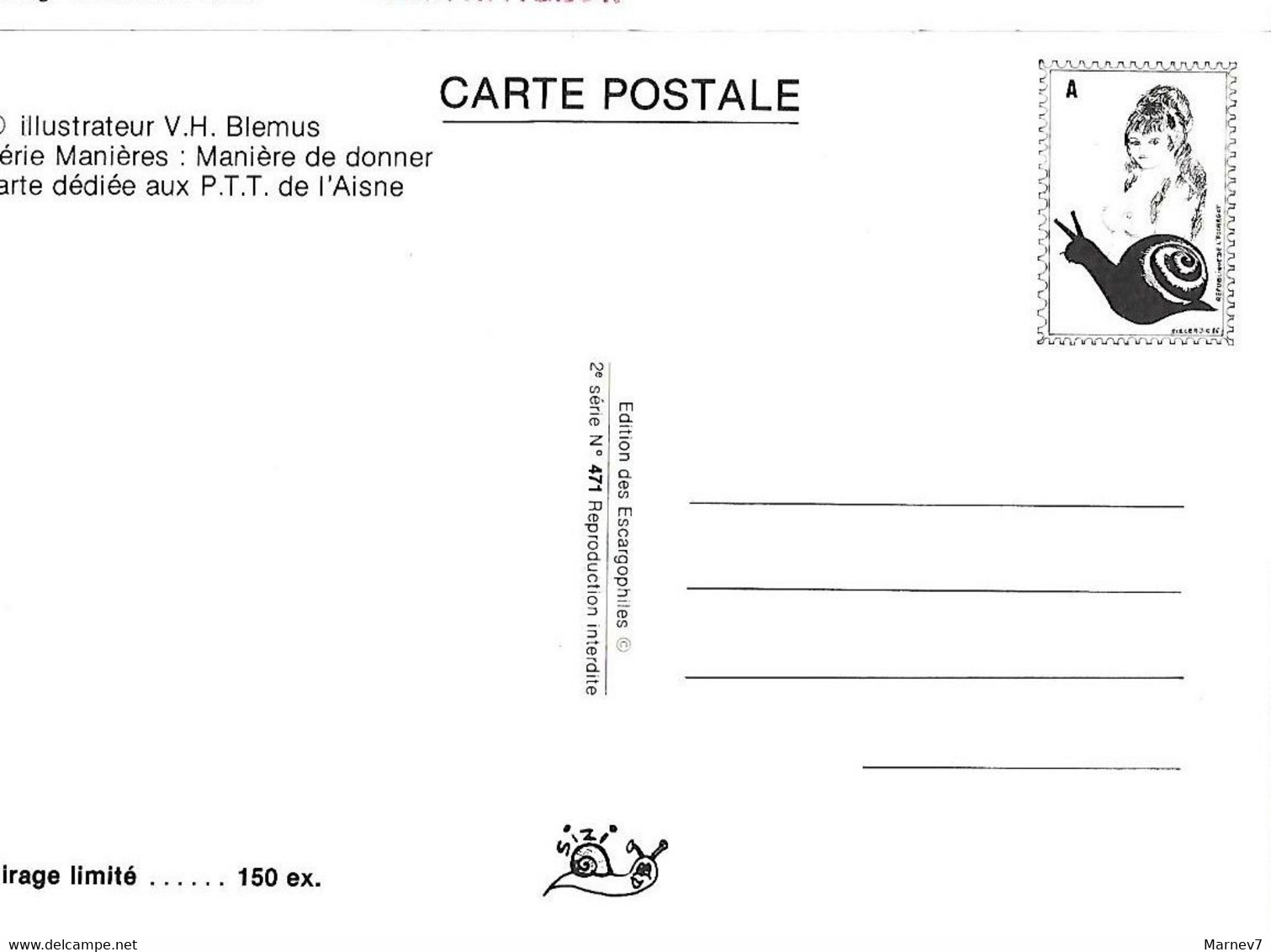 Le FACTEUR - La Manière De Donner - Carte Postale -Je Vous Aime - Courrier - Illustrateur Blemus - PTT Aisne - - Correos & Carteros
