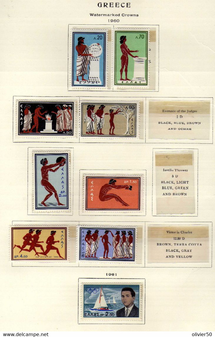 Grece  (1960) -  Jeux Olympiques -    Neufs** - MNH - Unused Stamps