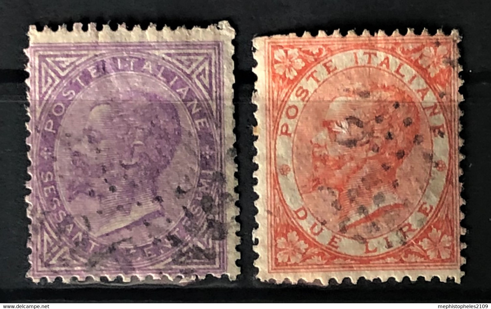 ITALY / ITALIA 1863/77 - Canceled - Sc# 32, 33 - 60c 2L - Oblitérés