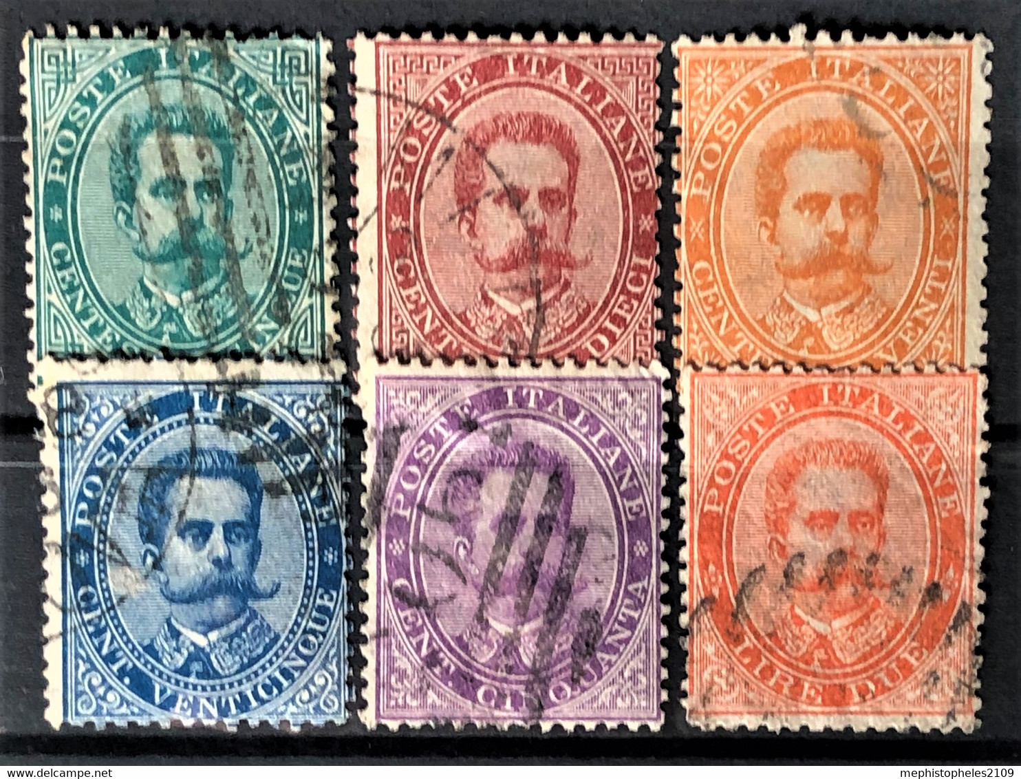 ITALY / ITALIA 1879 - Canceled - Sc# 45, 46, 47, 48, 50, 51 - Usados