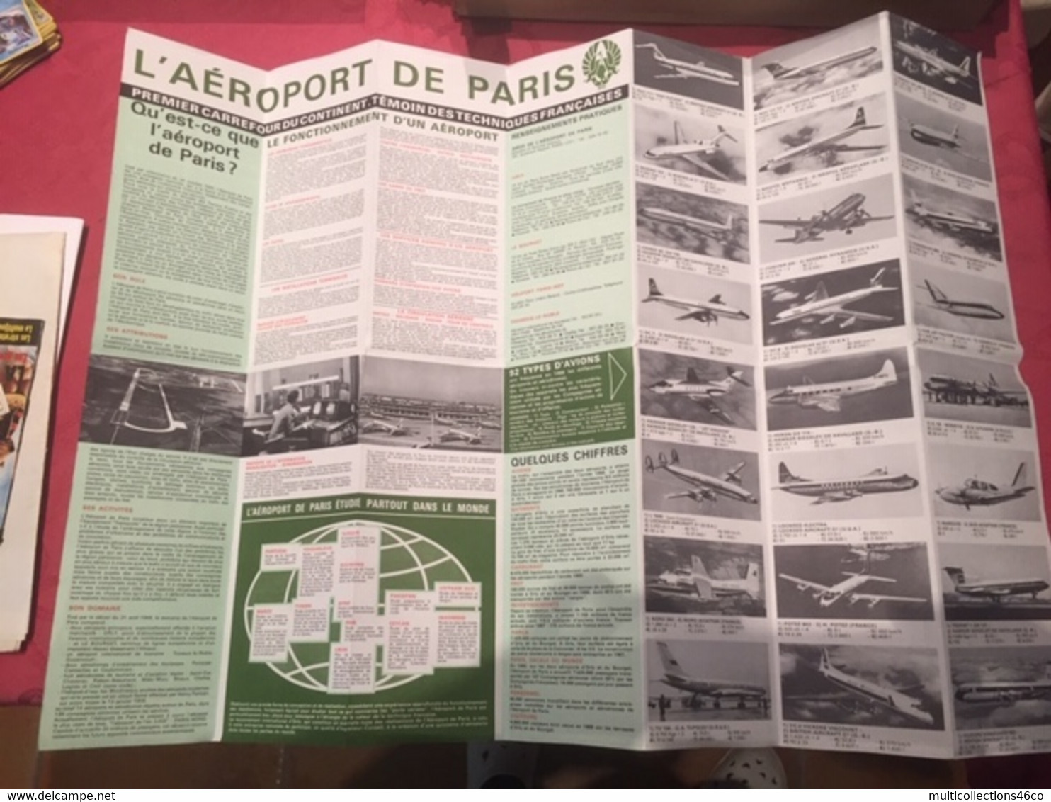 050820A - Depliant Aeroport De PARIS LE BOURGET ORLY Terrasses Du Ciel Avion Aviation Commerciale Courrier Plan - Werbung