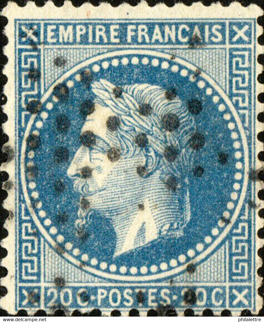 FRANCE - Yv.29B 20c Bleu (type II) Ob. étoile Muette - Léger Pli D'angle - 1863-1870 Napoléon III Con Laureles