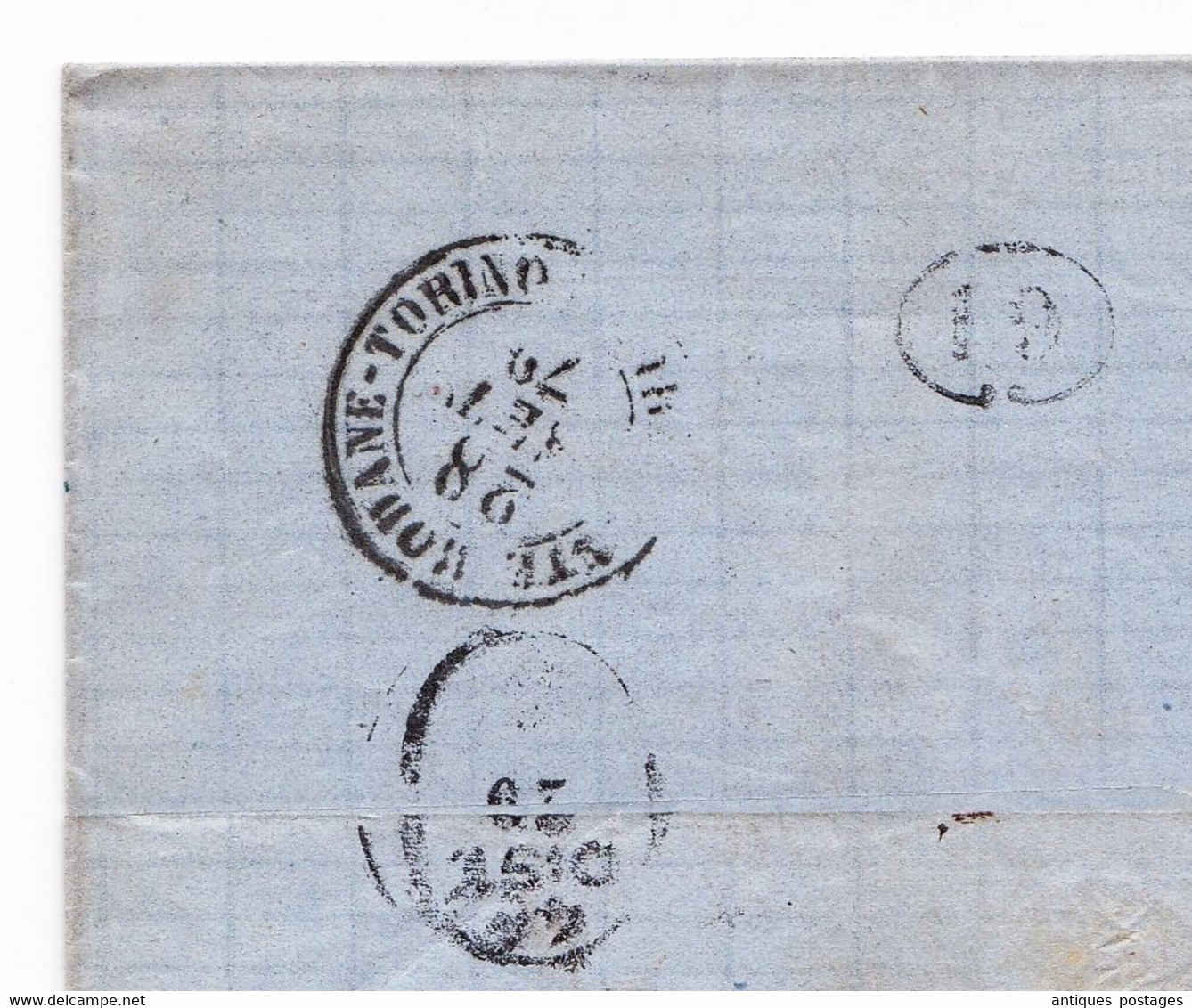 Lettre 1872 Marseille Bouches du Rhône Paquet Roma Italia Timbres Cérès 40 Centimes Rome Italie