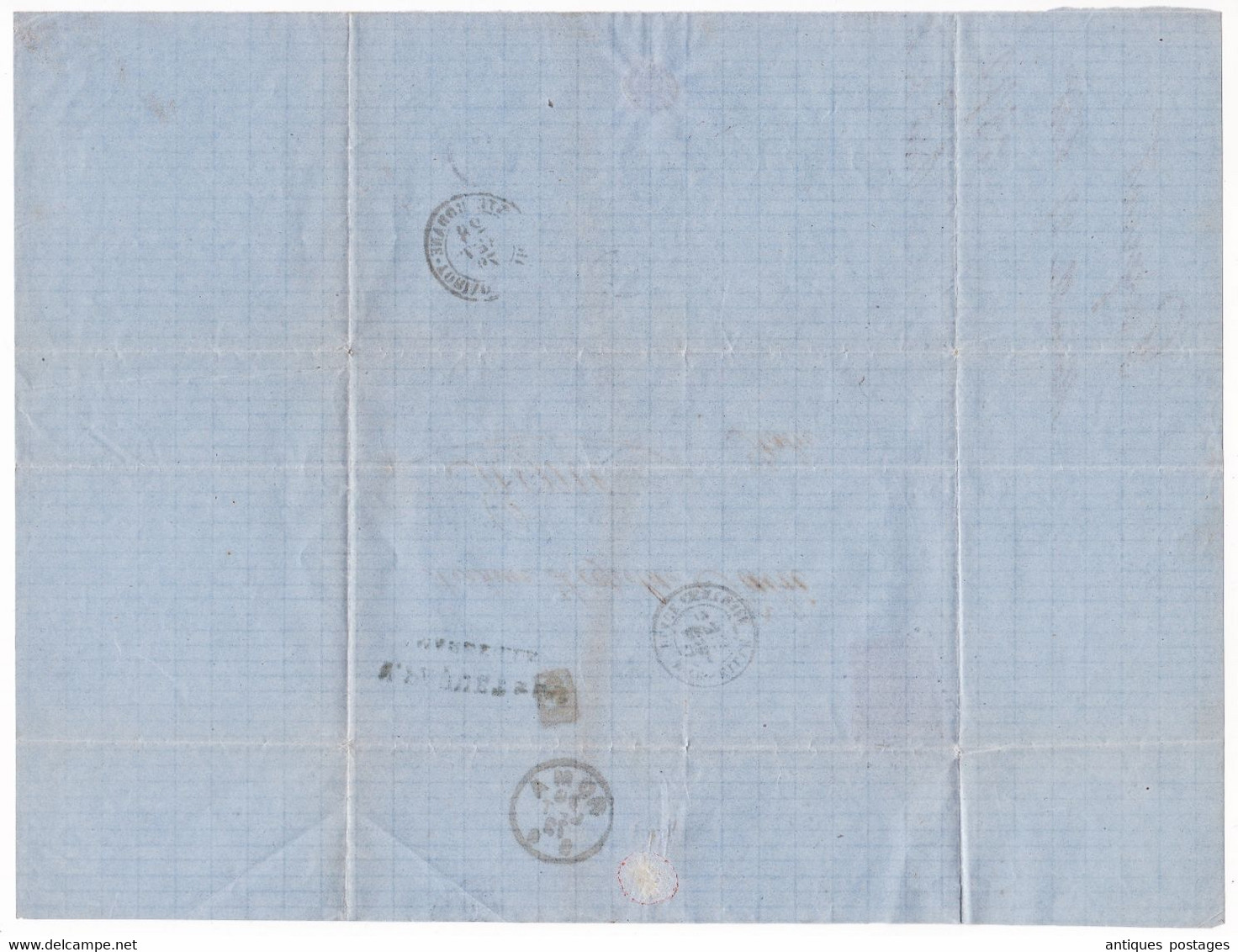 Lettre 1872 Marseille Bouches du Rhône Paquet Roma Italia Timbres Cérès 40 Centimes Rome Italie