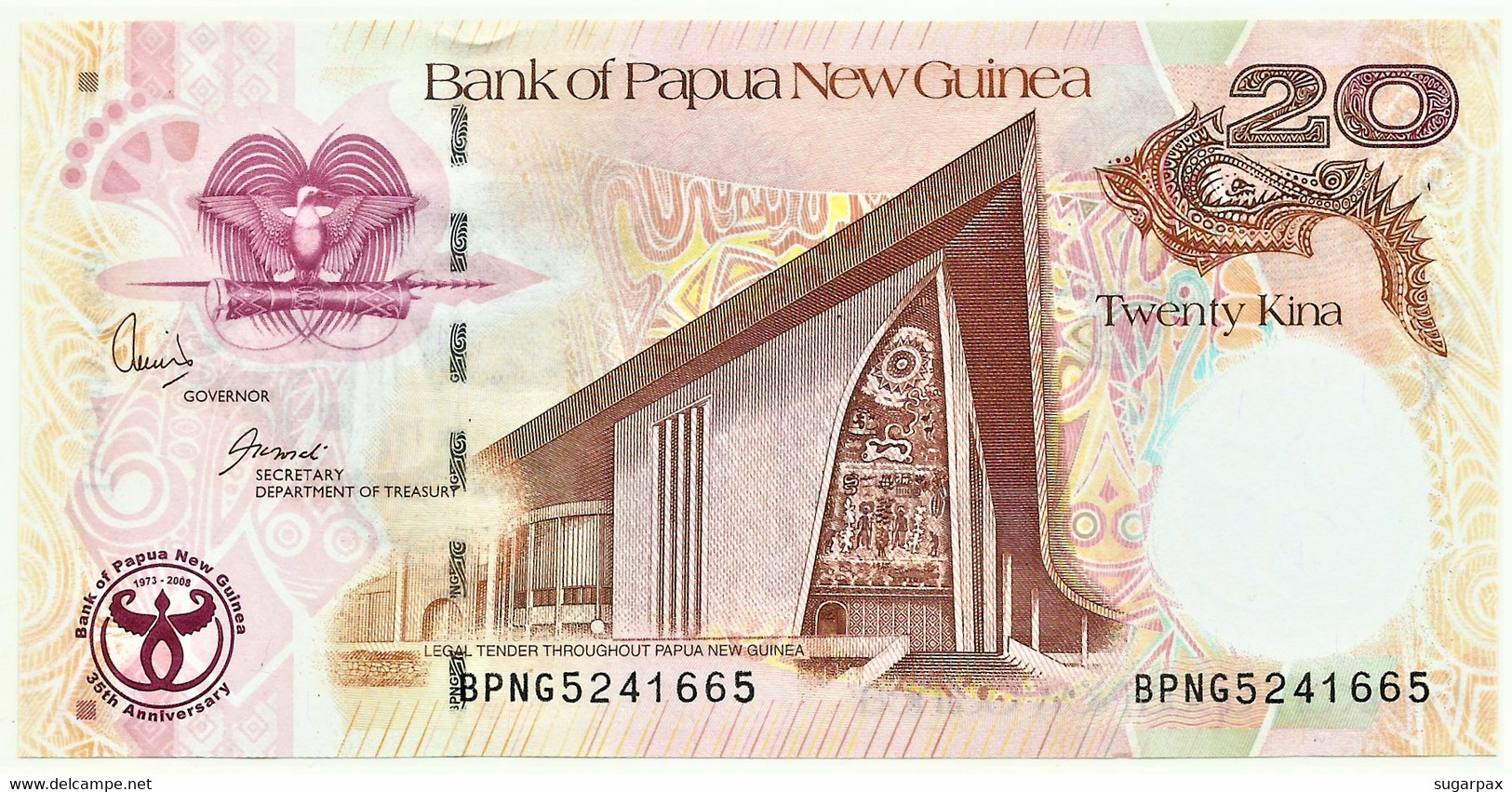 Papua New Guinea - 20 Kina - 2008 Commemorative Issue - Pick 36.a - Serie BPNG - Unc. - Papua-Neuguinea