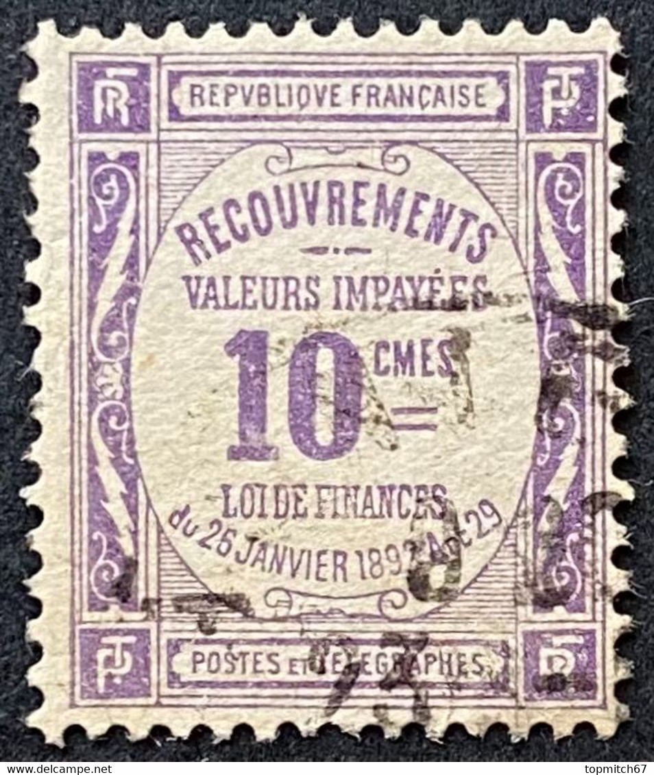 FRAYX044U - Timbres Taxe - Recouvrements Valeurs Impayées - 10 C Used Stamp 1908-1925 - France YT YX 044 - Timbres