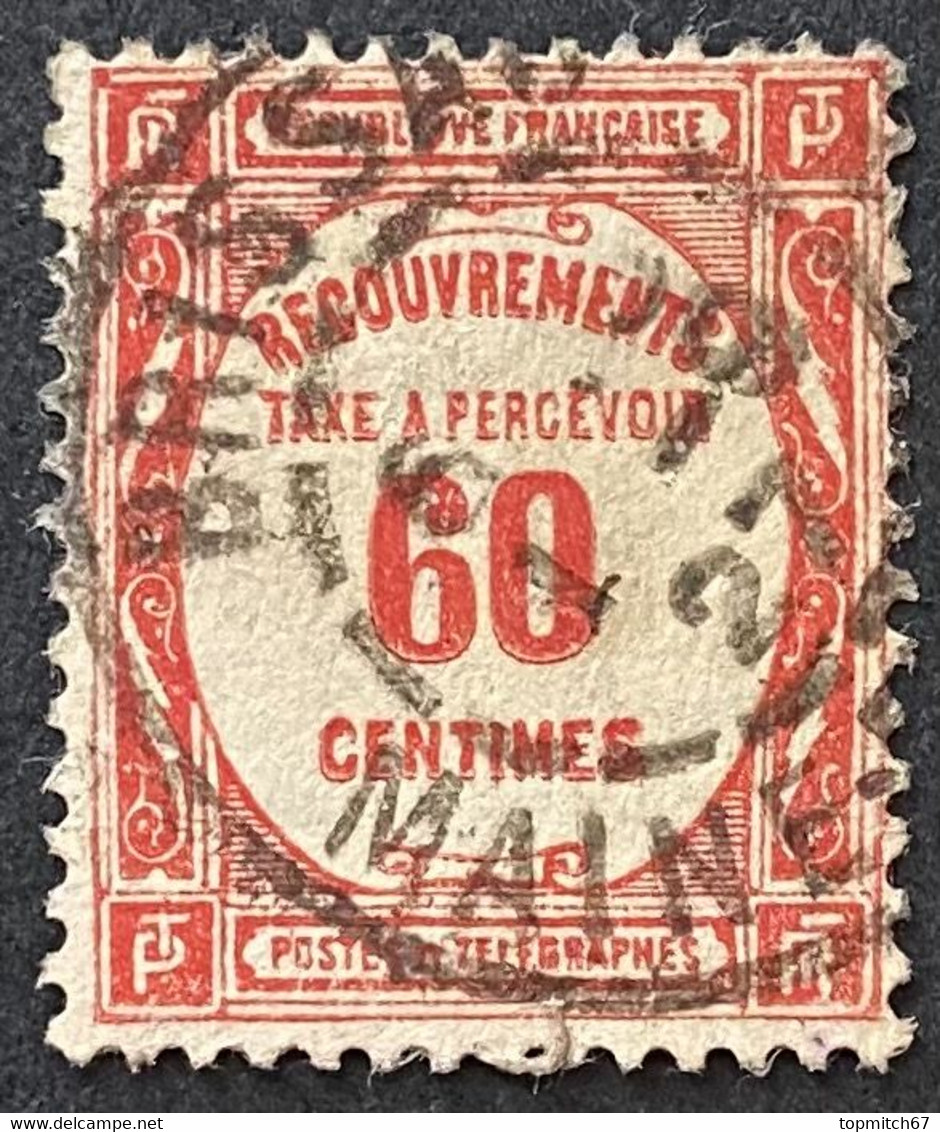 FRAYX048U - Timbres Taxe - Recouvrements Valeurs Impayées - 60 C Used Stamp 1908-1925 - France YT YX 048 - Zegels