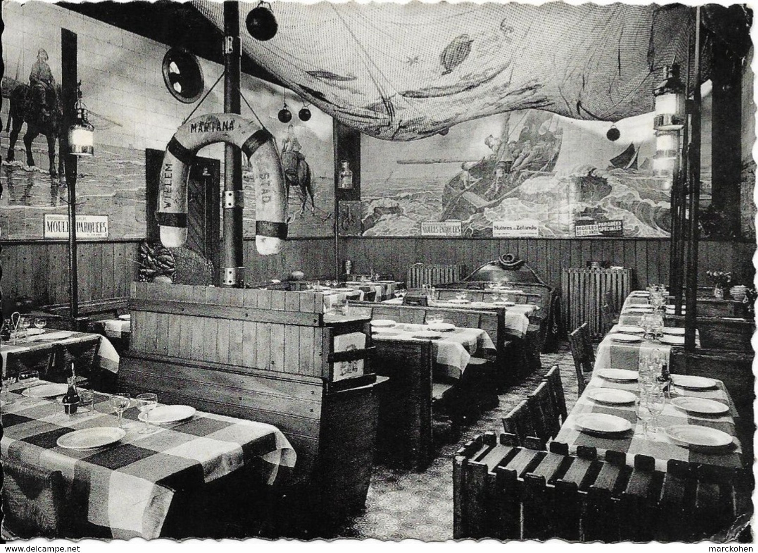 BRUXELLES (1000) : "Grande Mise En Ventre" - Salle à Manger Du Restaurant "Chez Vincent", 8 Rue Des Dominicains. CPSM. - Cafés, Hôtels, Restaurants