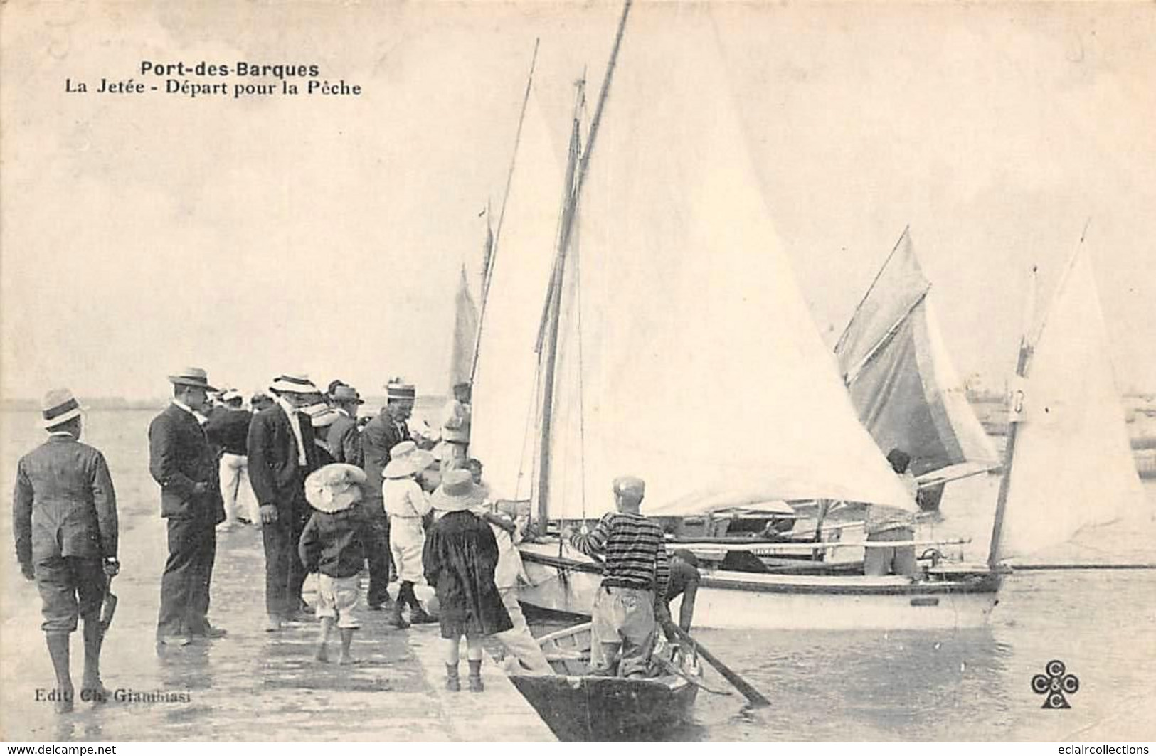 Port Des Barques          17           La Jetée.  Départ Pour La Pêche        (voir Scan) - Autres & Non Classés