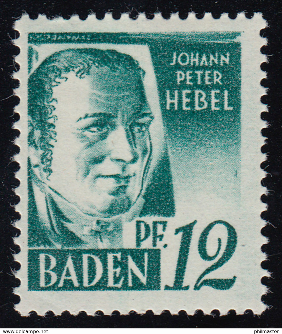 Baden 4yv II Hebel 12 Pf. ** - Other & Unclassified